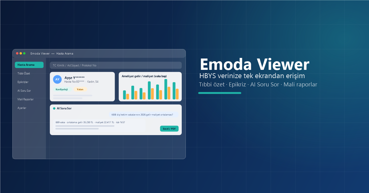 Emoda Viewer — HBYS Veri Görüntüleme ve Yapay Zekâ Platformu